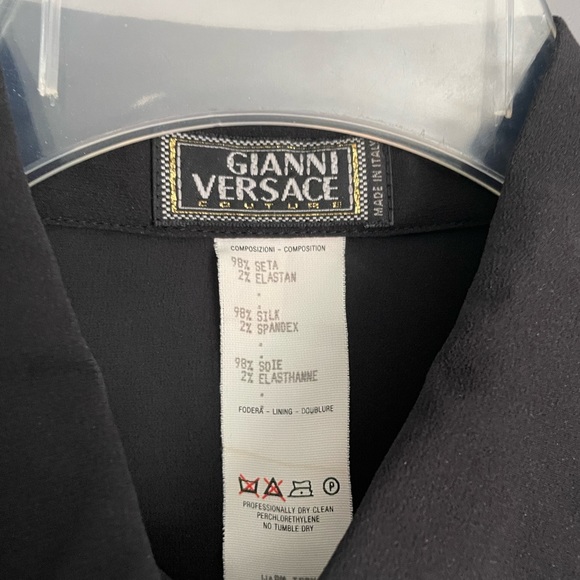 Gianni Versace Couture S/S 1999 Black Silk Medusa Head Button Down Size 44 IT - Picture 4 of 7